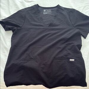 Figs Black Casma Three-Pocket Scrub Top L